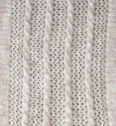 100% Alpaca Cable & Lace Scarf - Natural Colors