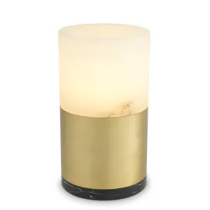 115862UL - Table Lamp McLean ø 20 cm alabaster antique brass finis UL