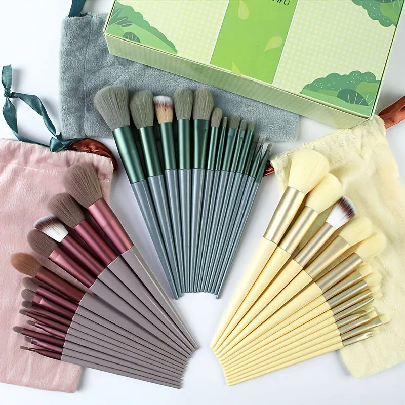 13-Piece Professional Makeup Brush Set: Essential Tools for Eyeshadow, Blush, and More