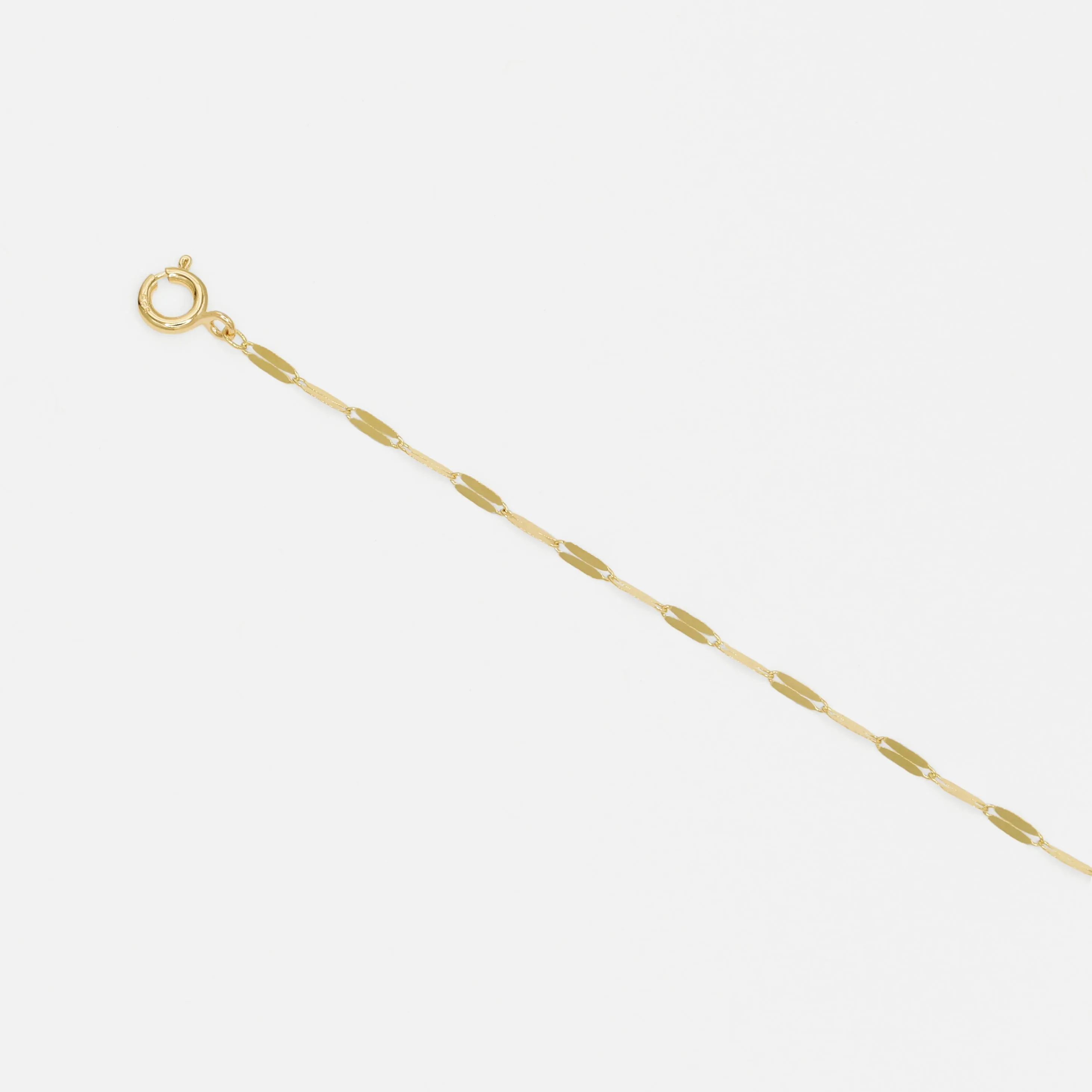14k Solid Gold Thin Flat Chain Bracelet