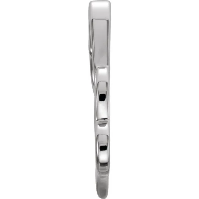 14K White Double Heart Slide Pendant