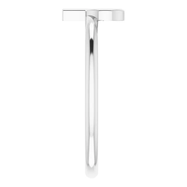 14K White Initial P Ring