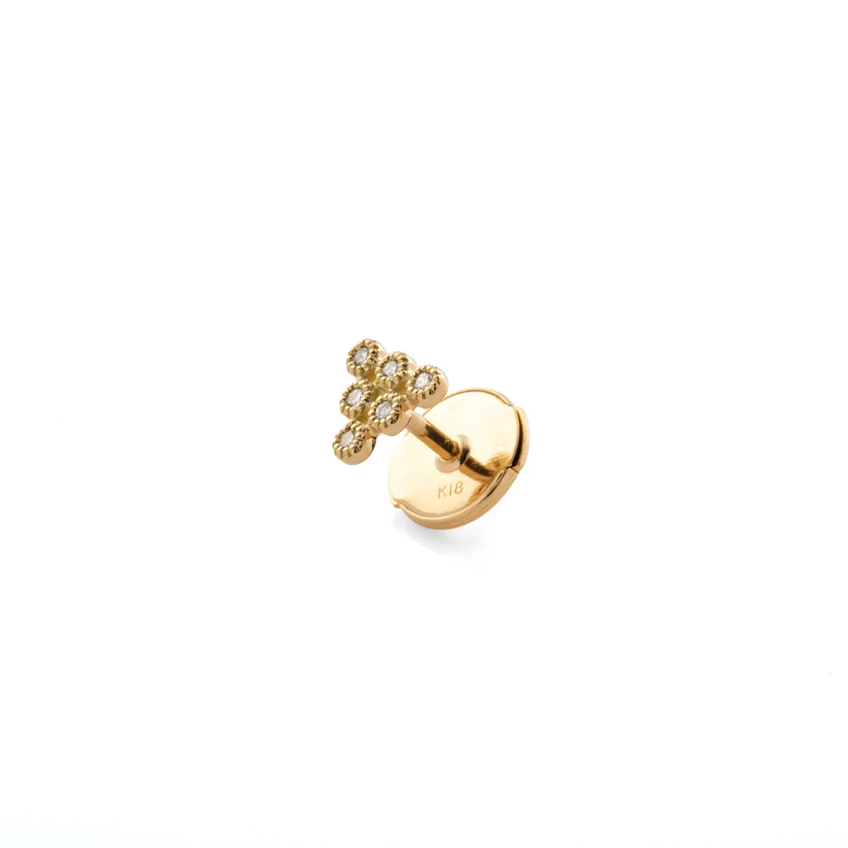 18K ALL ABOUT BASICS  Pyramid Diamond Earring Medium size