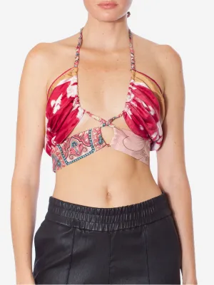 1/OFF PARIS Designer Scarf Keyhole Halter Top