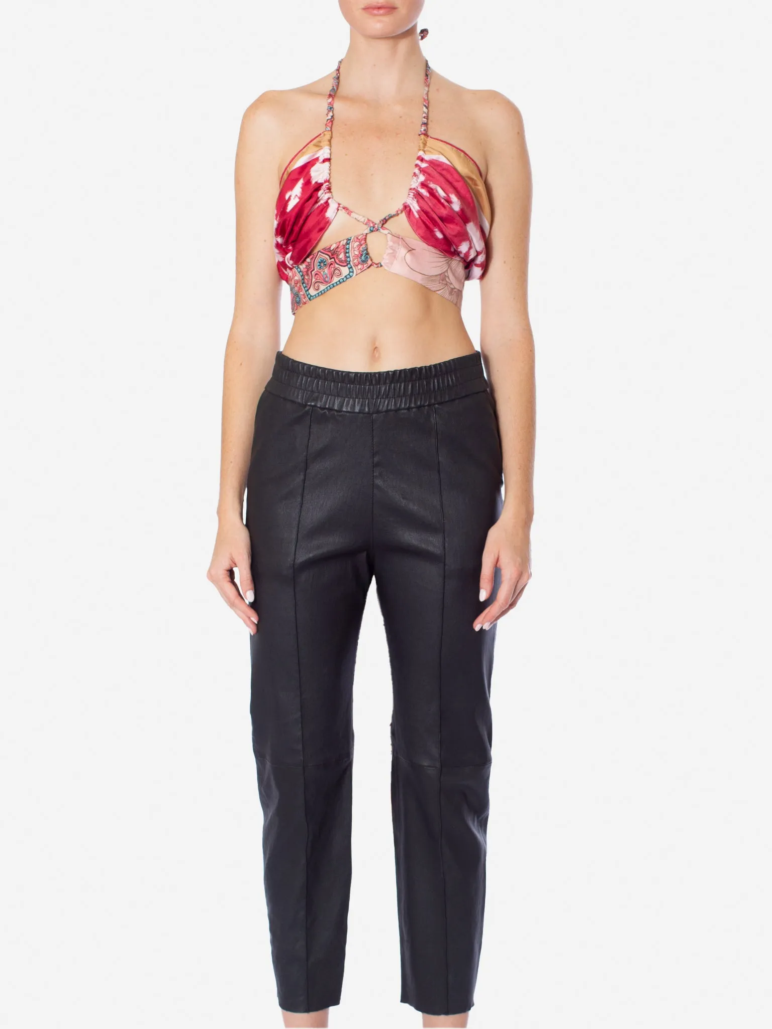 1/OFF PARIS Designer Scarf Keyhole Halter Top