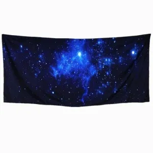 3D Galaxy Rectangle Scarf - Purplish Blue