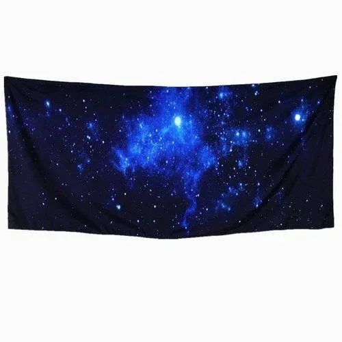 3D Galaxy Rectangle Scarf - Purplish Blue