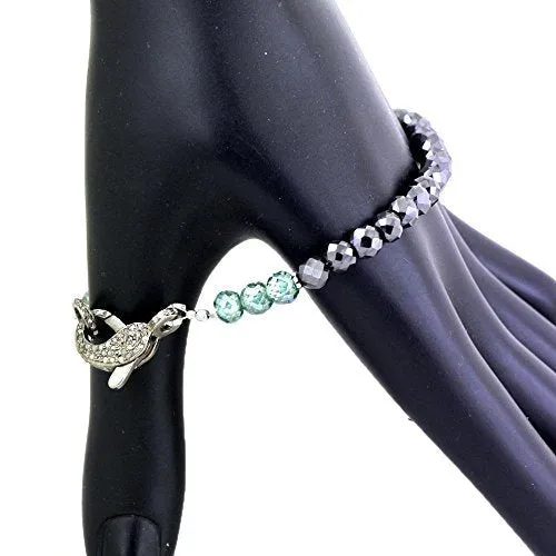 4-5mm Black Diamond Bracelet With Pave Diamond Clasp Sterling Silver