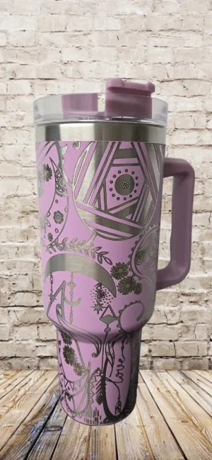 40oz H1 Tumbler | BoHo Paisley (Light Purple)