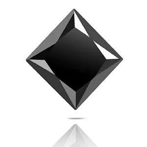 5.55 Ct Loose Princess Cut Certified Black Diamond.Earth Mined.AAA