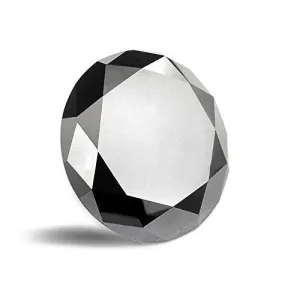 5.85 Cts round Brilliant Cut Black Diamond With Certificate.Earth Mined