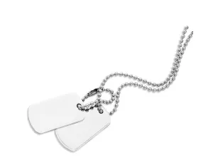 60cm Stainless Steel Dog Tags on Ball Chain Necklace
