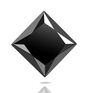 6.50 Ct Princess Cut African Black Diamond With Certificate.Earth Mined