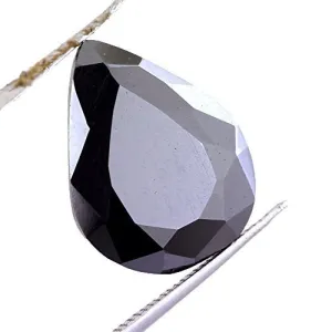 9.50 Ct Certified Pear Shape Black Diamond AAA .Certified.earth Mined