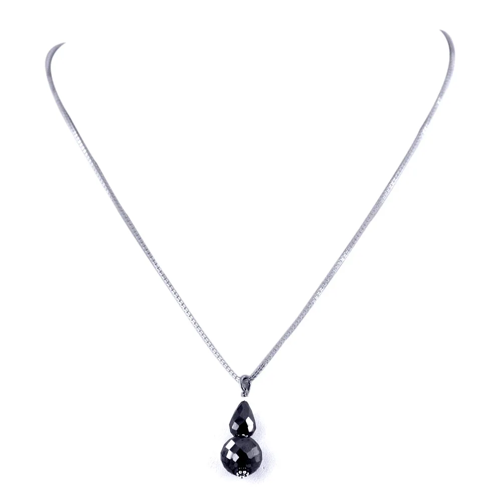 AAA Quality 10mm Round Black Diamond Beads Necklace.AAA.