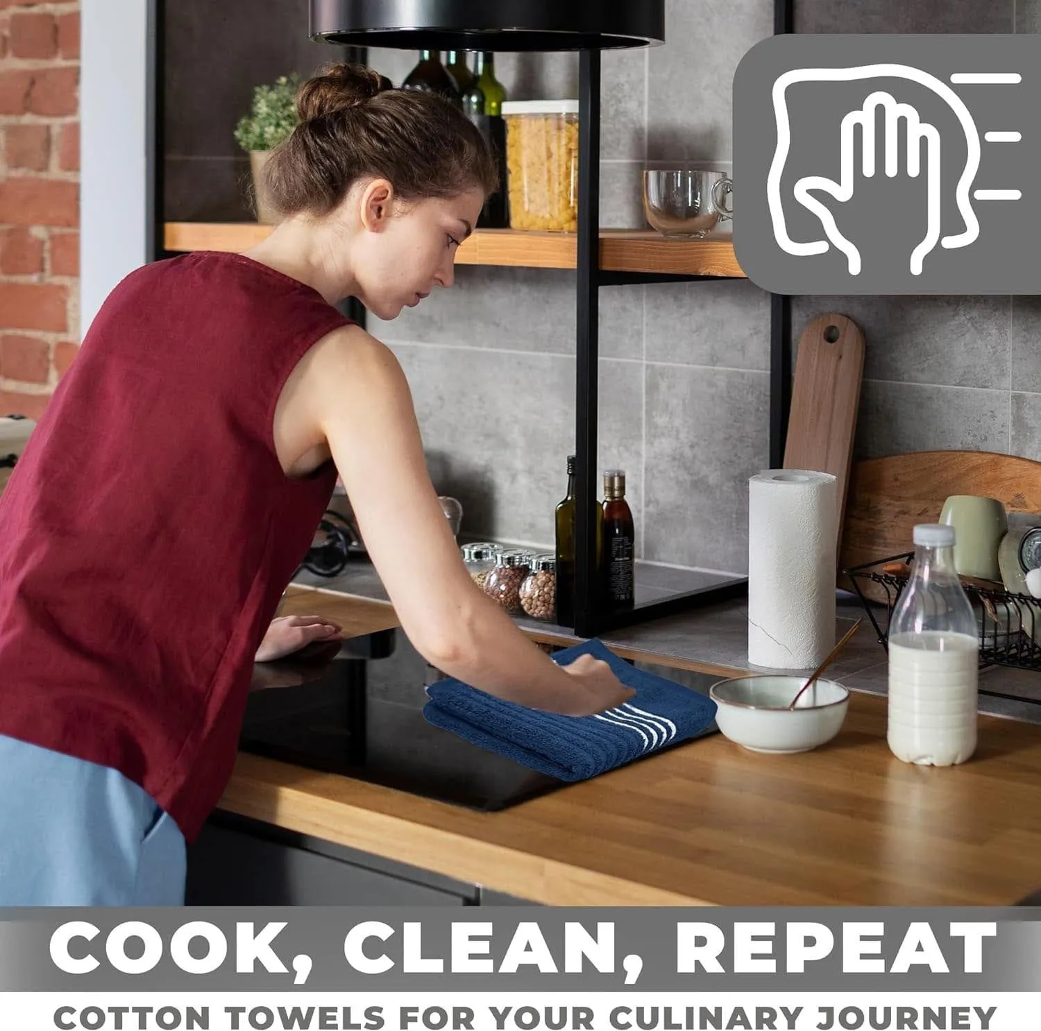 Addison Ribbed Premium Cotton Kitchen Towels