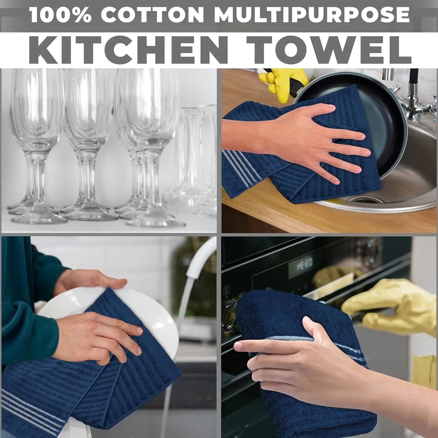 Addison Ribbed Premium Cotton Kitchen Towels