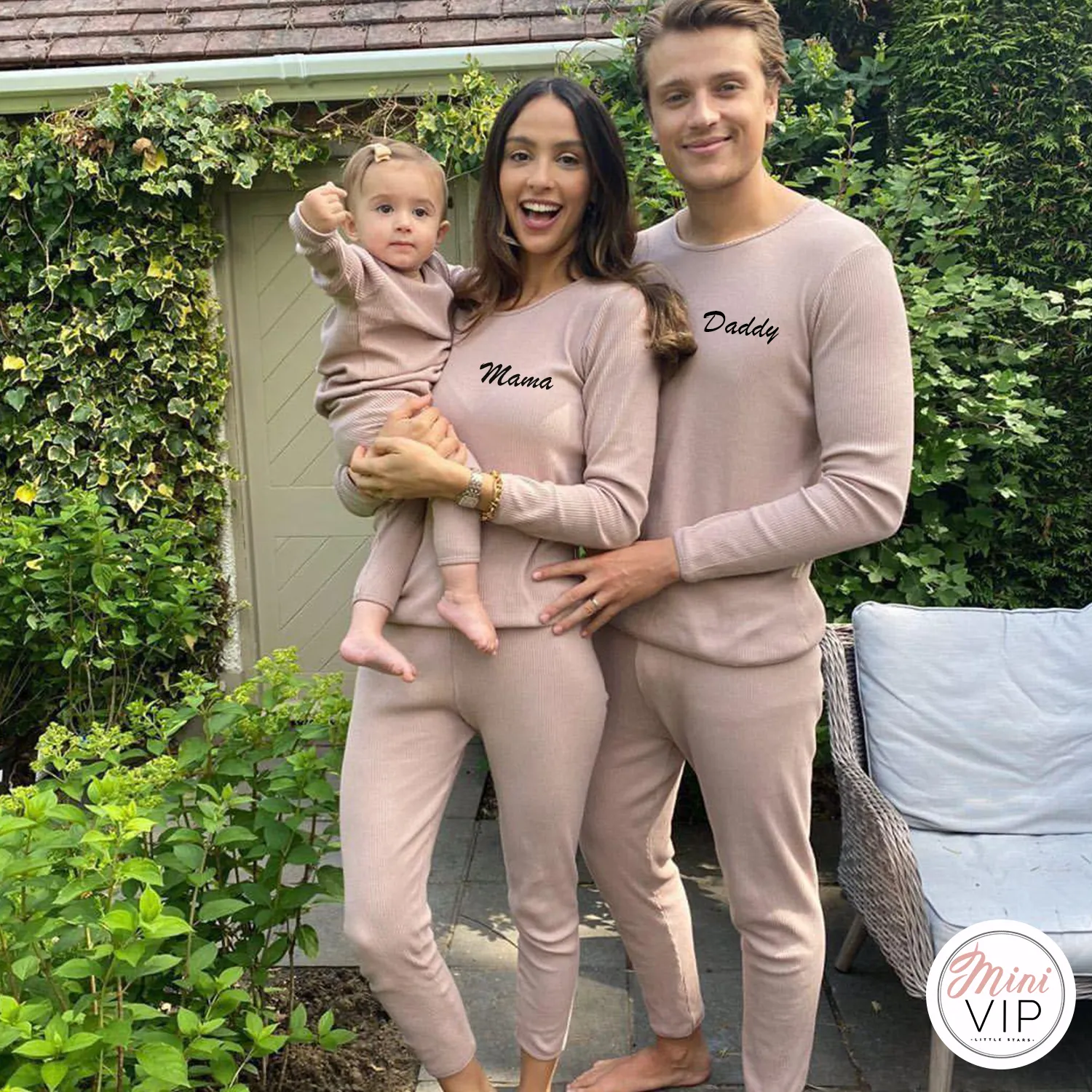 Adult Sizes - Embroidered Mocha Ribbed Loungewear (CURRENTLY OUT OF STOCK)