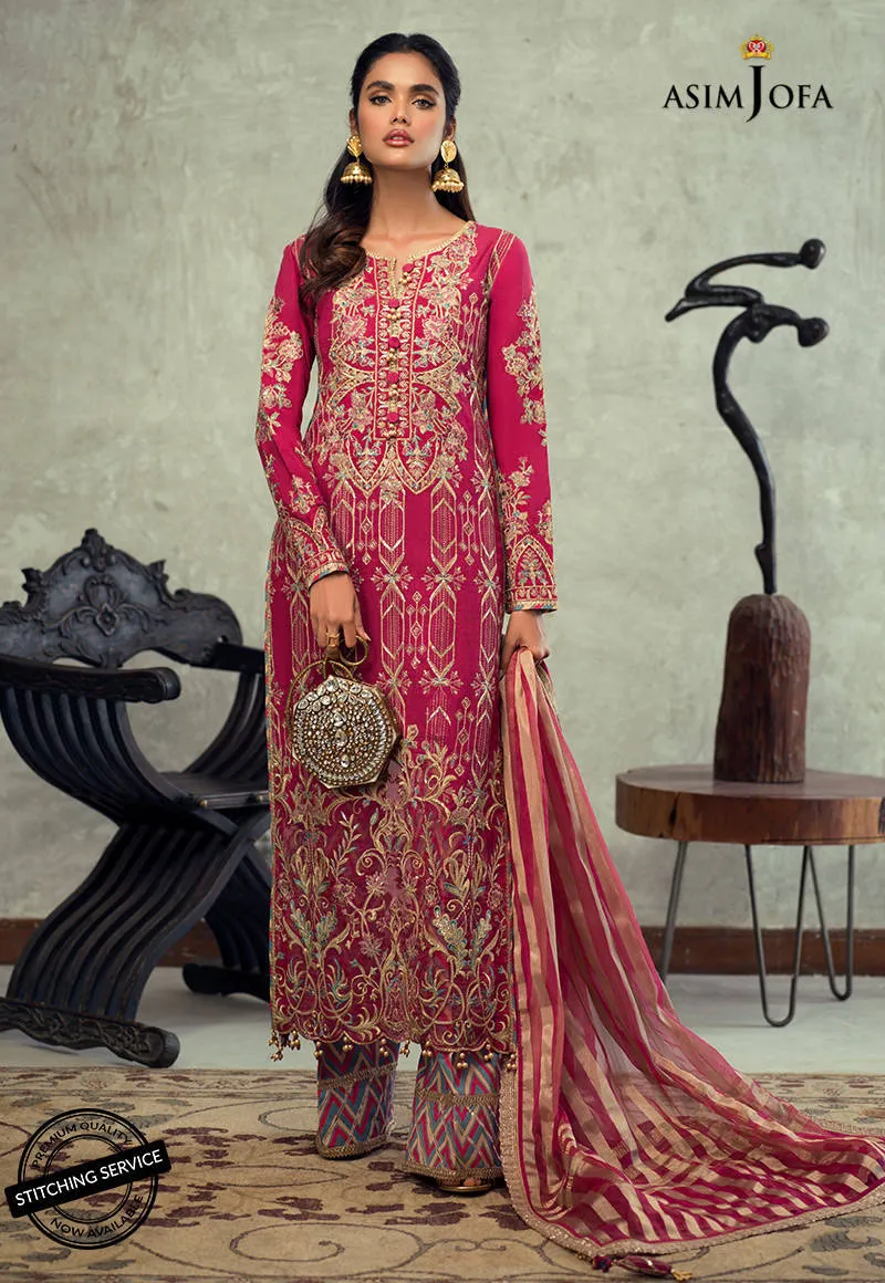 AJLE-23 |  Asim Jofa Chiffon Collection 2021 Limited Edition Vol 2 | Unstitched Embroidered Chiffon Suits