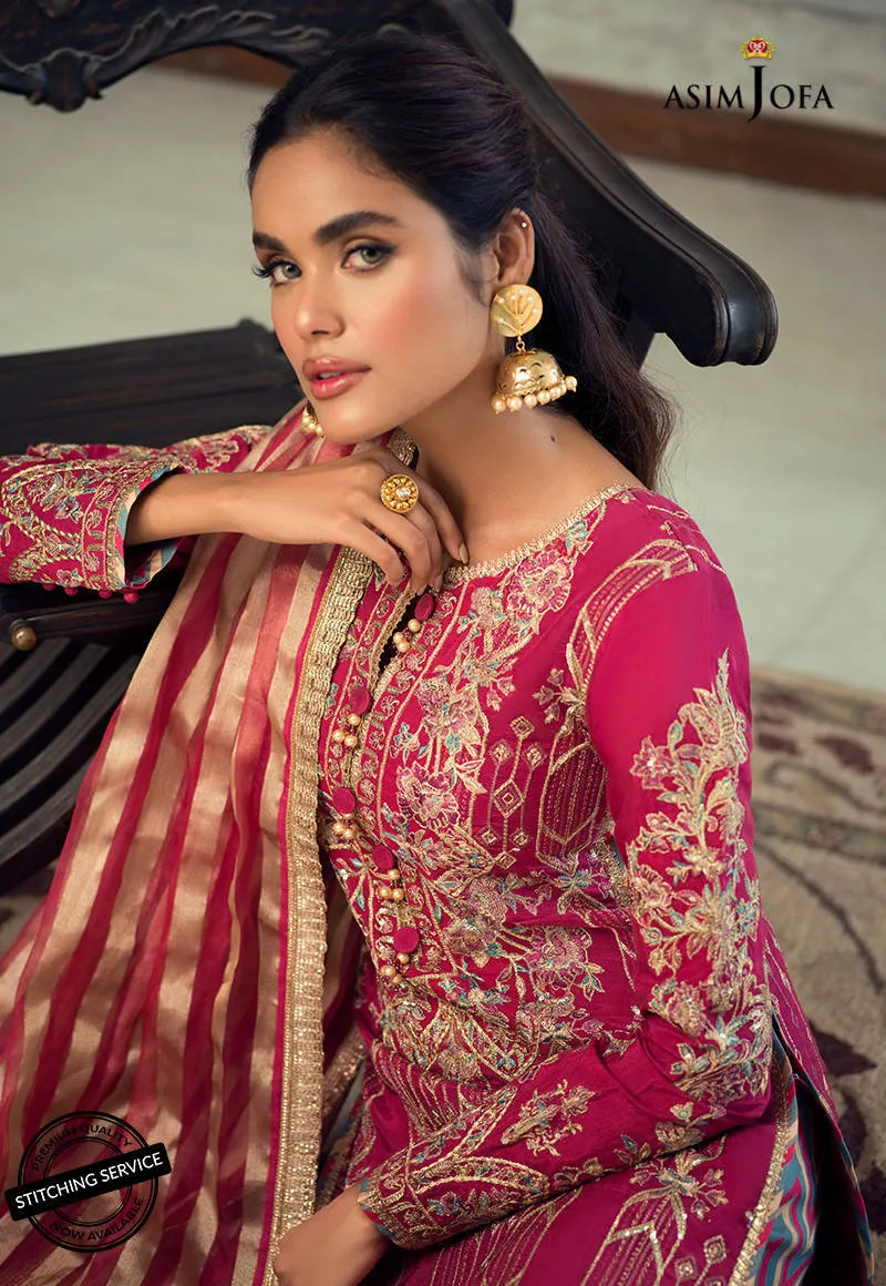 AJLE-23 |  Asim Jofa Chiffon Collection 2021 Limited Edition Vol 2 | Unstitched Embroidered Chiffon Suits