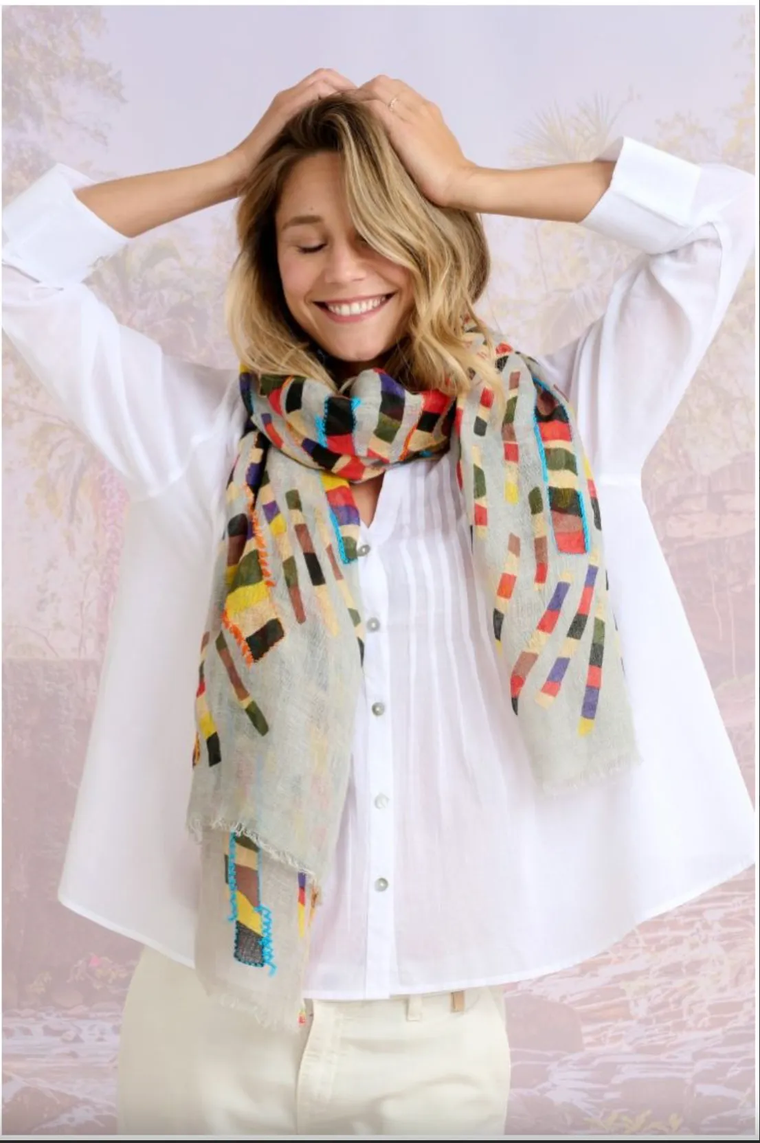 Albane Linen Scarf Gris