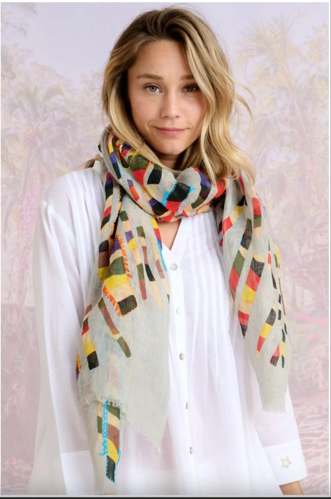 Albane Linen Scarf Gris