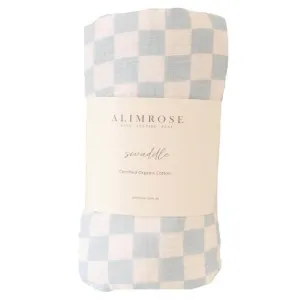 Alimrose Blue Check Muslin Swaddle