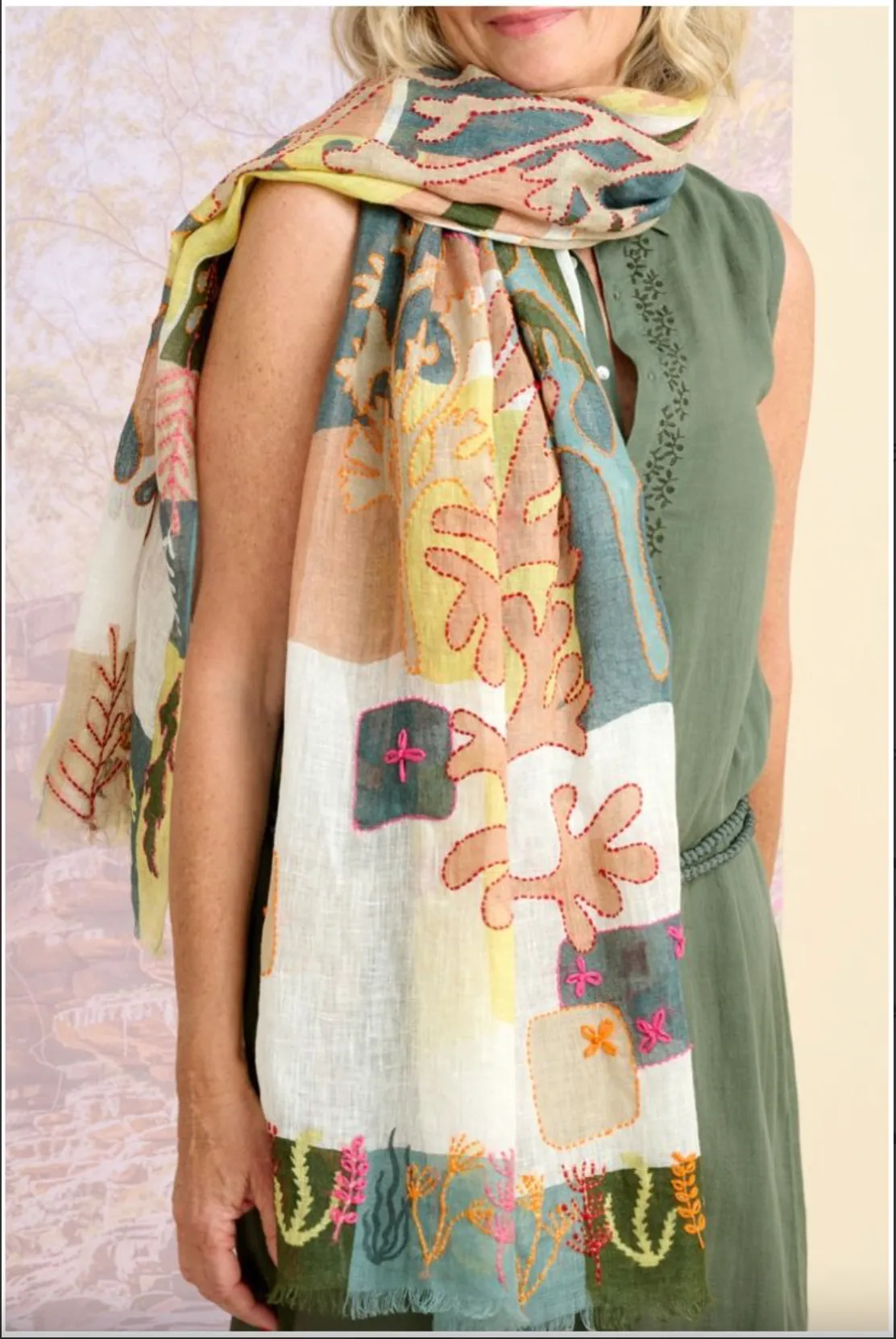 Alize Linen Scarf Beige