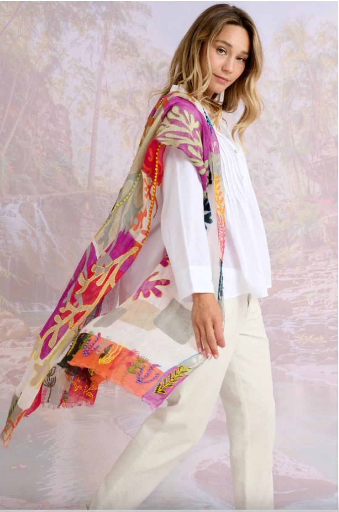 Alize Linen Scarf Violet
