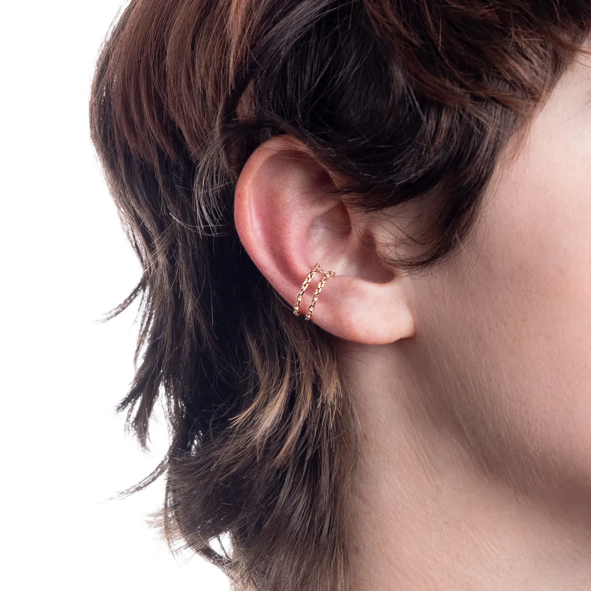 ALL ABOUT BASICS Double Line Chain Ear Cuff Small size