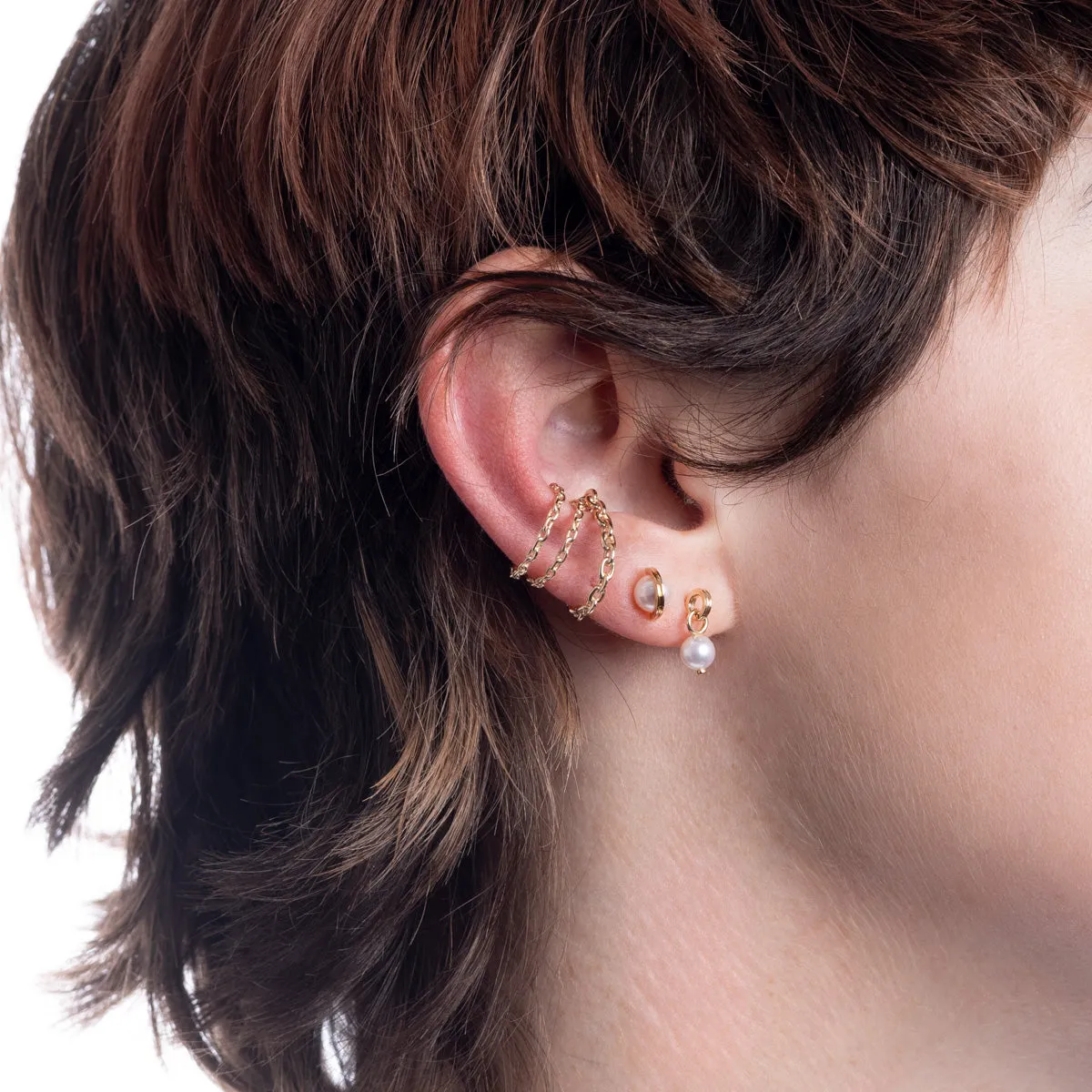 ALL ABOUT BASICS Double Line Chain Ear Cuff Small size