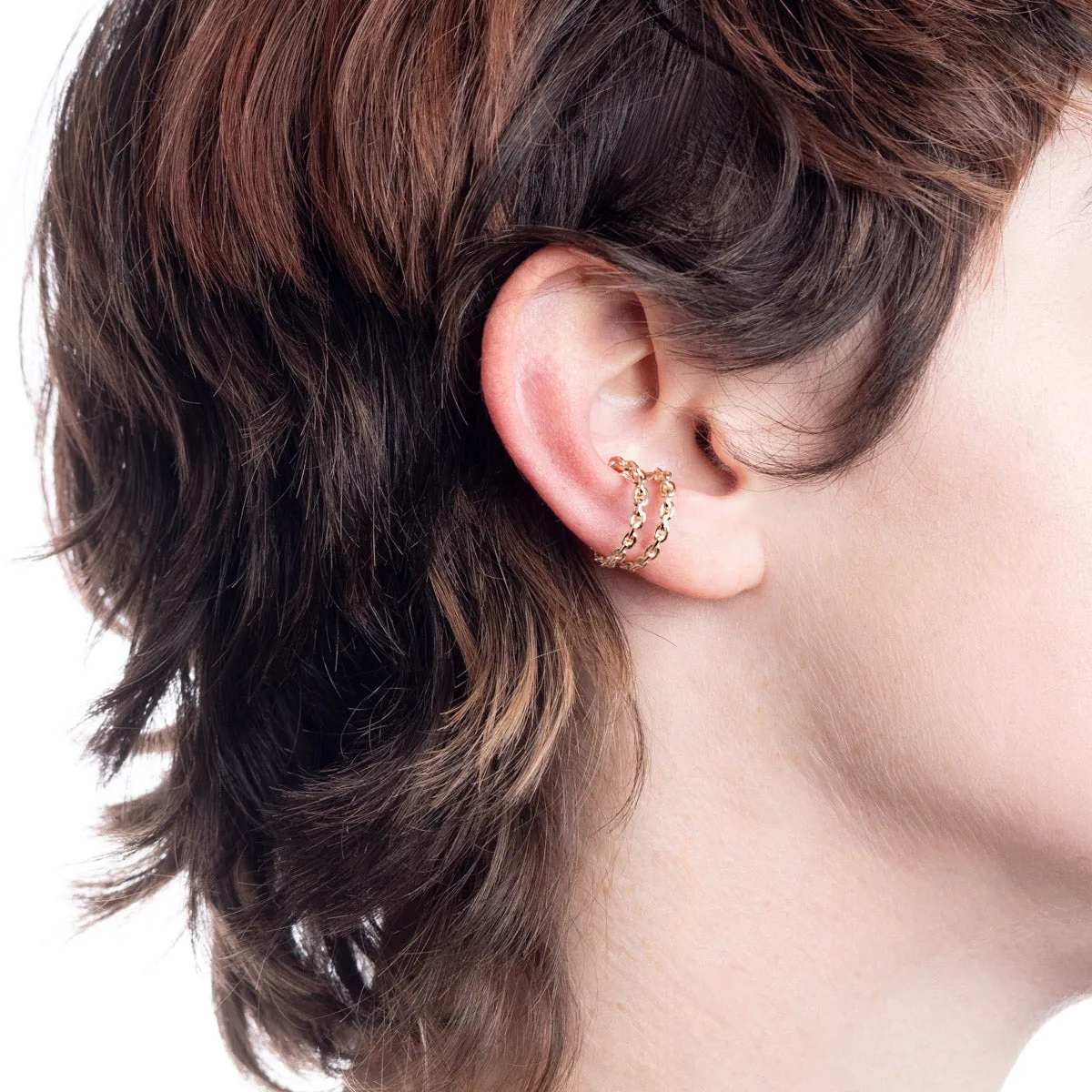 ALL ABOUT BASICS Double Line Chain Ear Cuff Small size