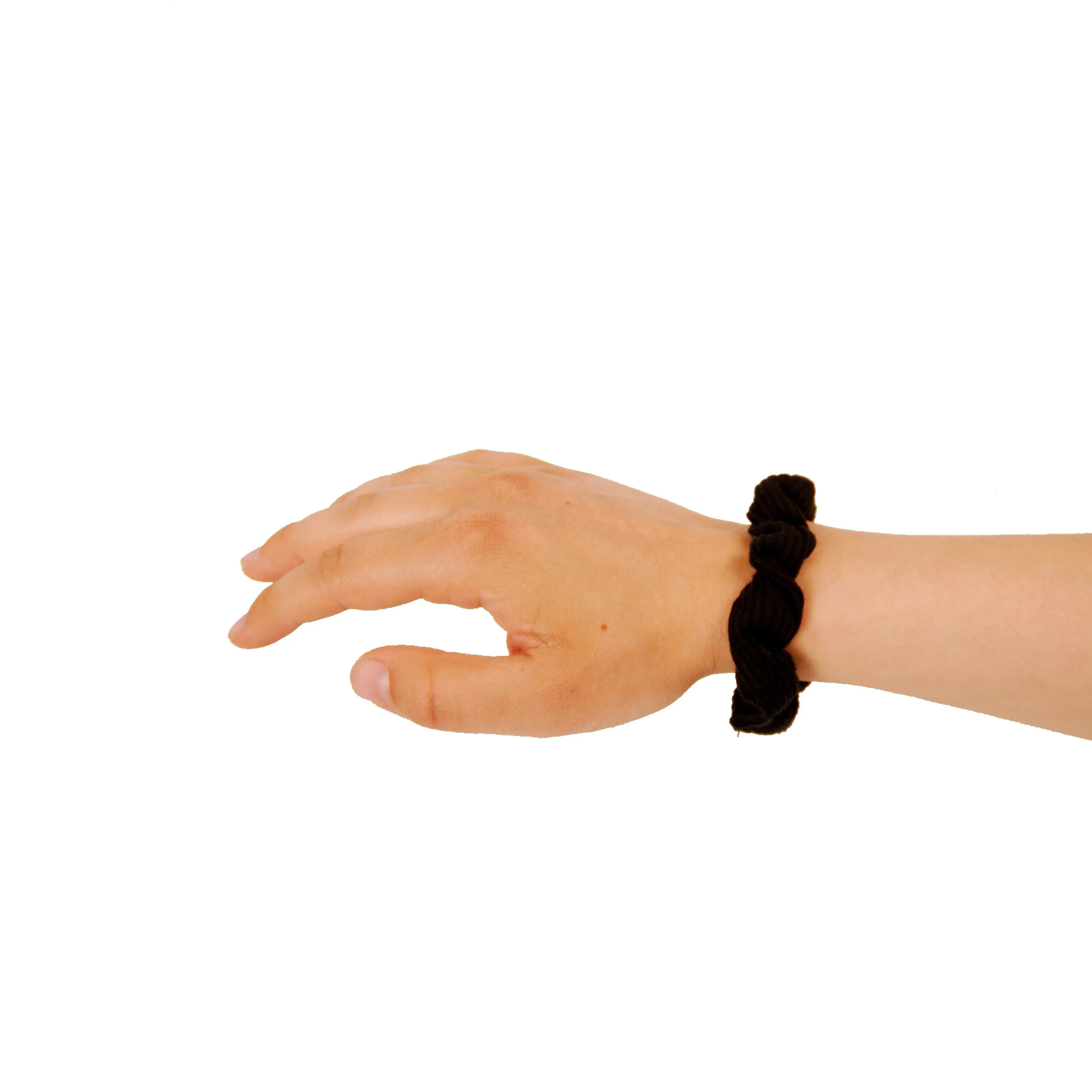 Amelia Beauty, Medium Black Ribbed Scrunchies, 2.5in Diameter, Gentle on Hair, Strong Hold, No Snag, No Dents or Creases. 10 Pack