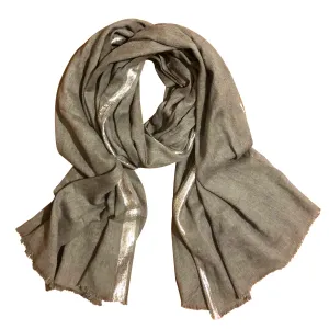 Ash Cotton Lurex Scarf - Grey