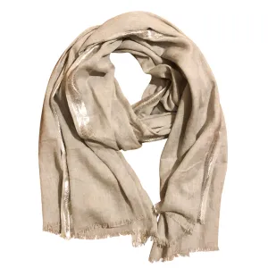 Ash Cotton Lurex Scarf - L Grey