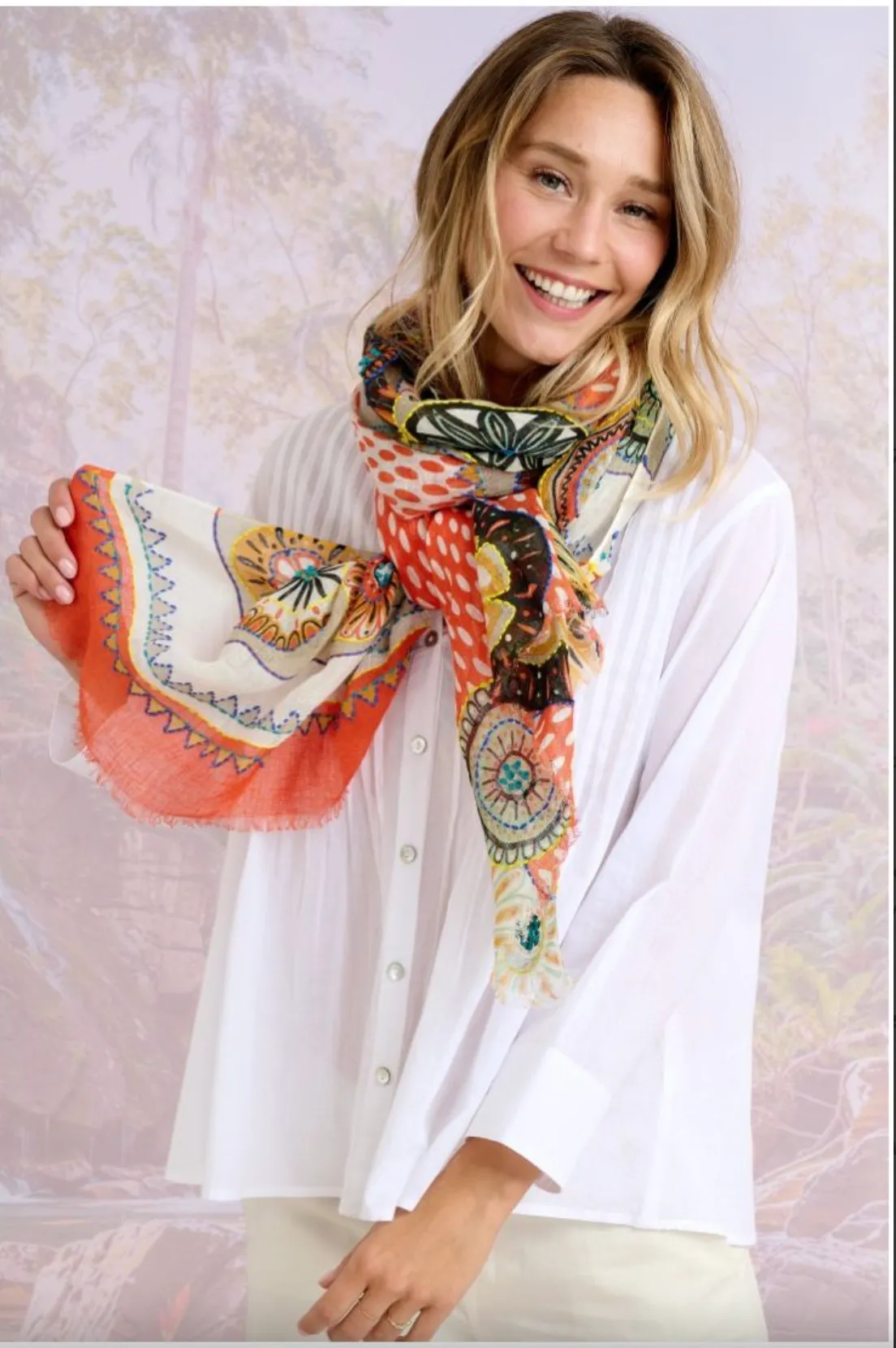 Athena Linen Scarf Rouge