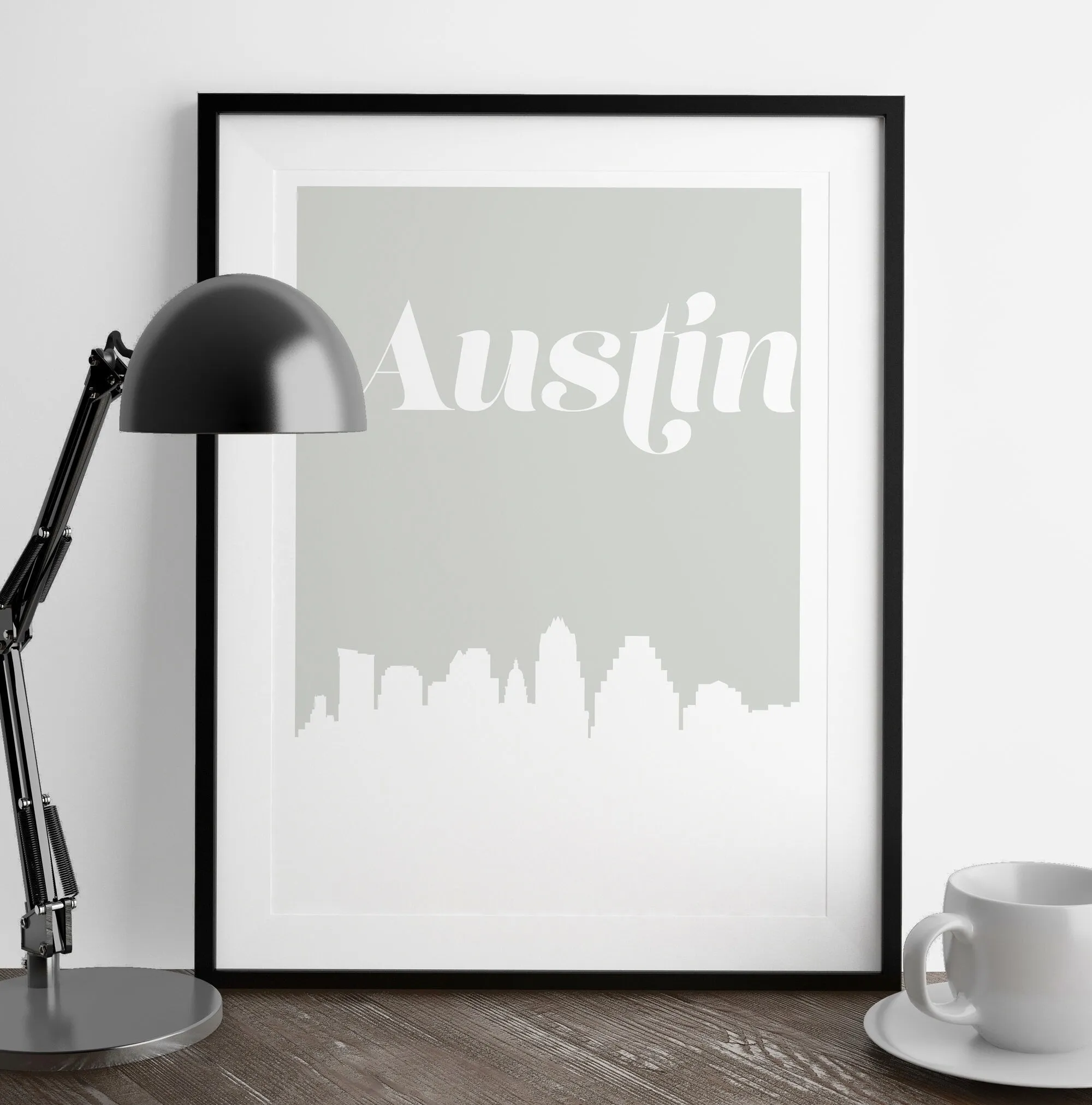Austin wall art, Austin skyline art print, minimalist Austin home decor, minimal wall art, Austin Texas home decor, Texas gift, gift for him