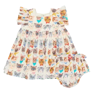 Baby Girls Elsie Dress Set- Cool Cats
