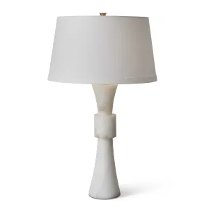 BANDED TABLE LAMP, ALABASTER
