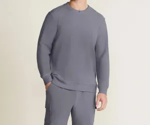 Barefoot Dreams Malibu Collection® Men's Brushed Fleece Split Neck Pullover