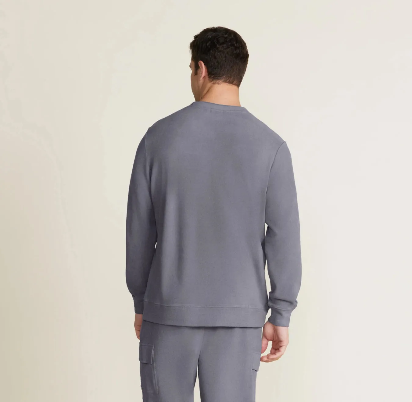 Barefoot Dreams Malibu Collection® Men's Brushed Fleece Split Neck Pullover