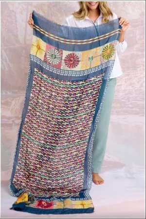 Bella Linen Scarf Marine