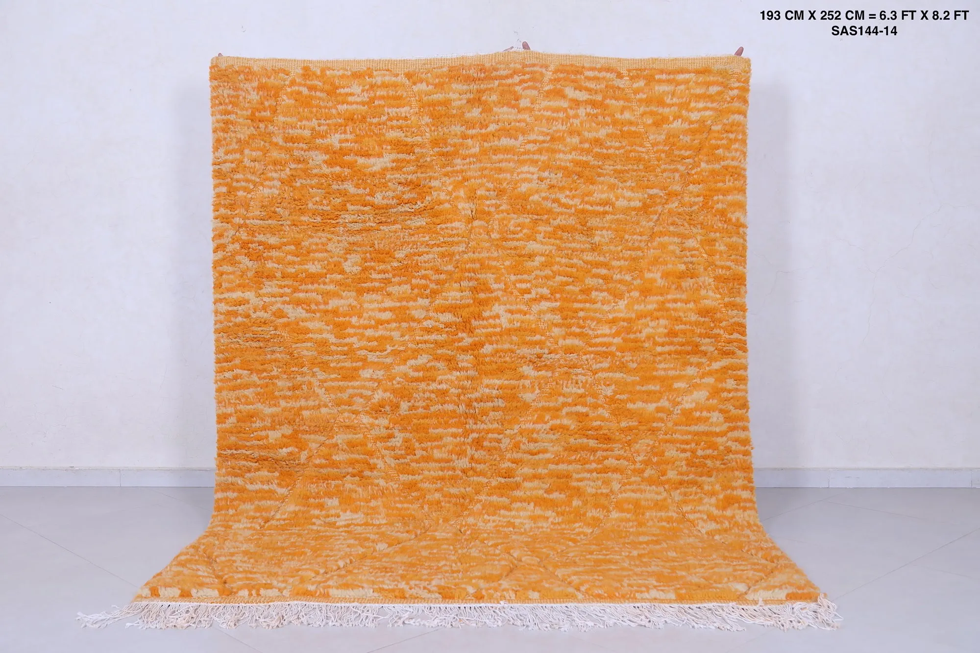 Beni Ourain Rug 6.3 x 8.2 Ft - Minimalist Design