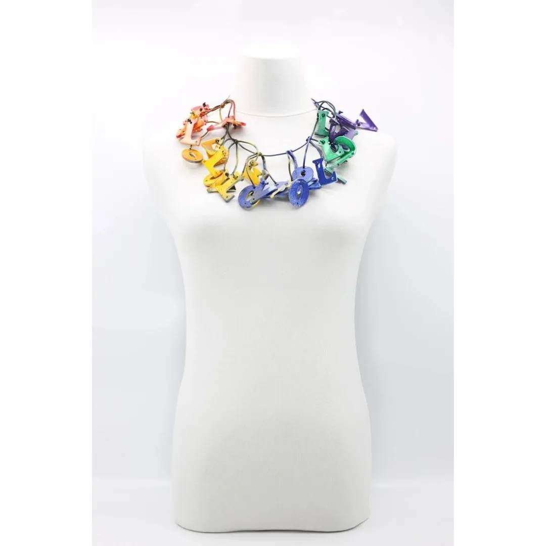 Big LOVE Necklace - Hand-painted - Short/Rainbow
