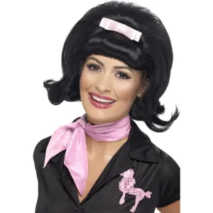Black 1950's Flicked Beehive Wig