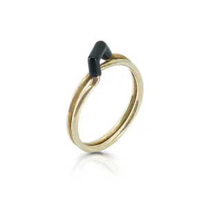 Black and Gold Duo Gold-Plated Ring