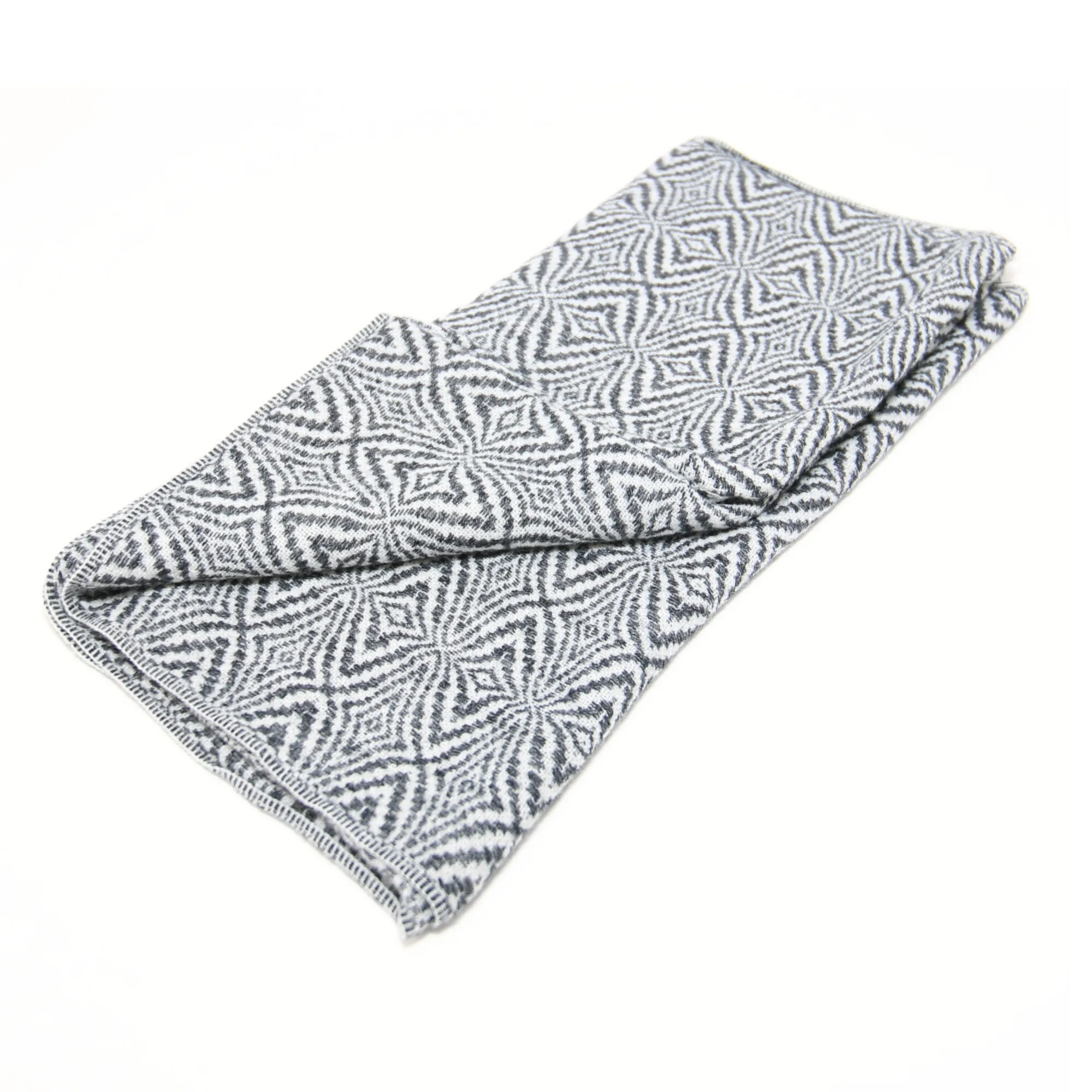 Black and White Alpaca Infinity Scarf