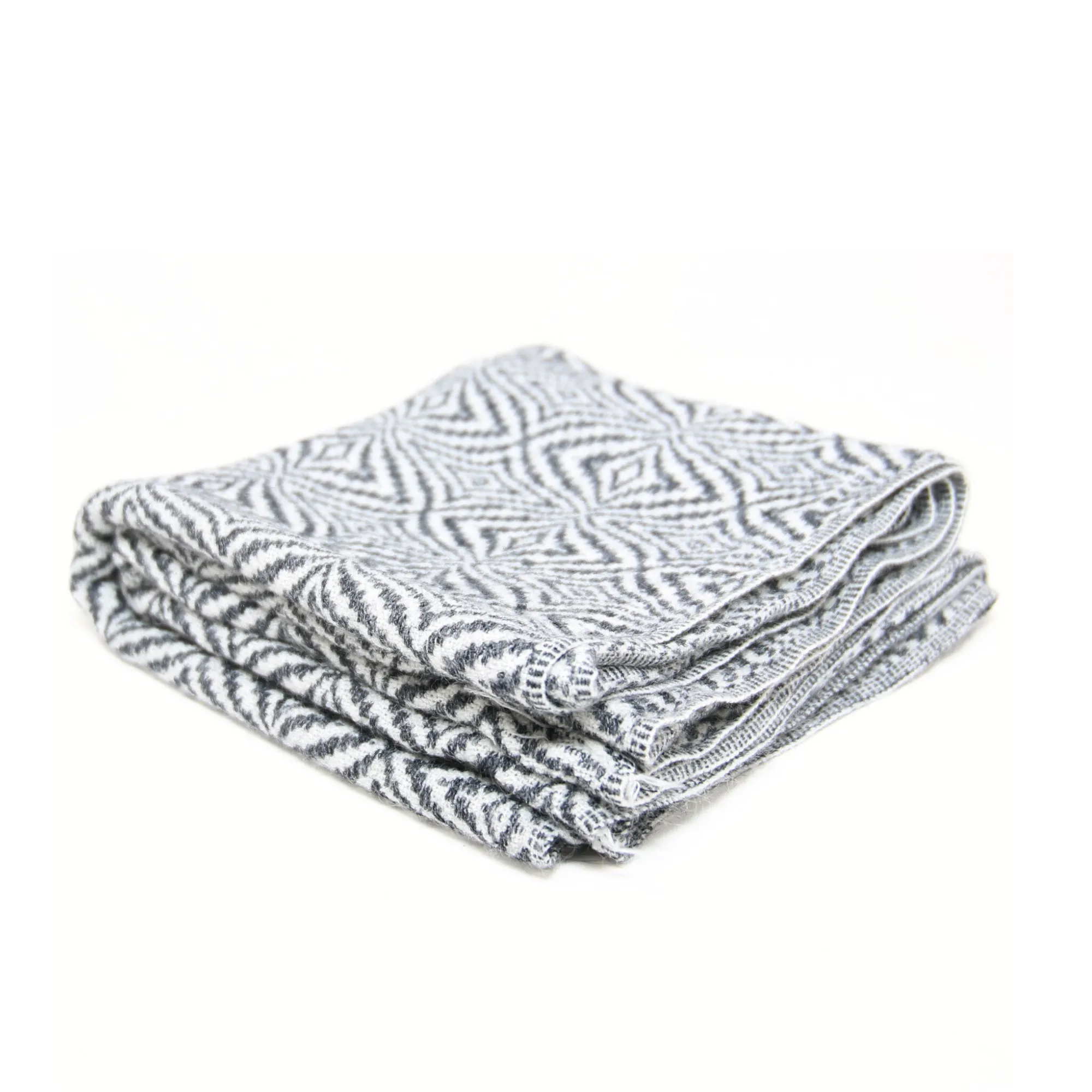 Black and White Alpaca Infinity Scarf