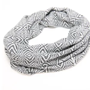 Black and White Alpaca Infinity Scarf