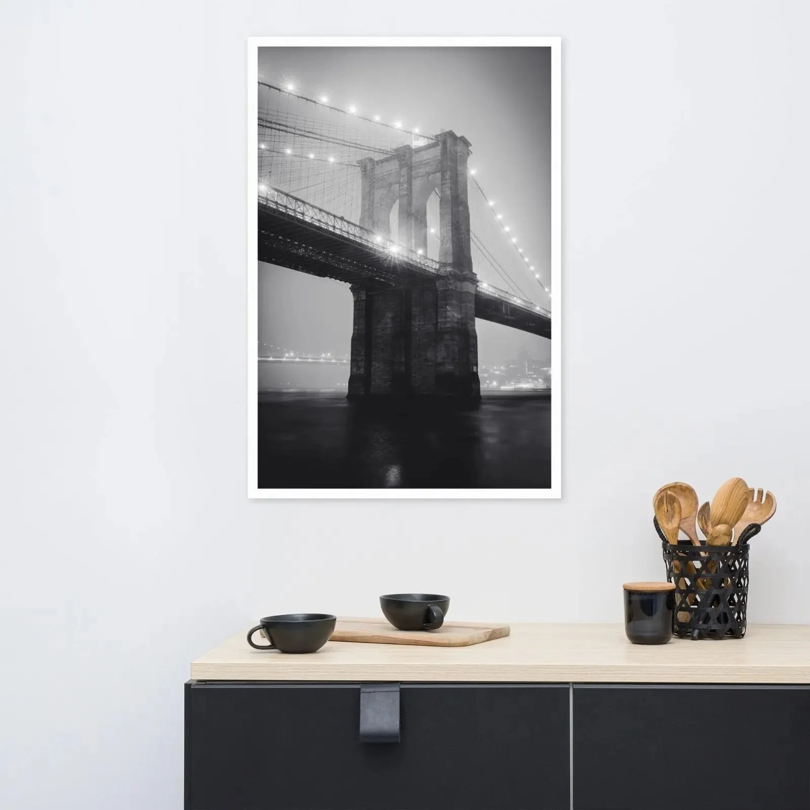 Black and White New York Framed Poster – Urban Elegance in Timeless Monochrome